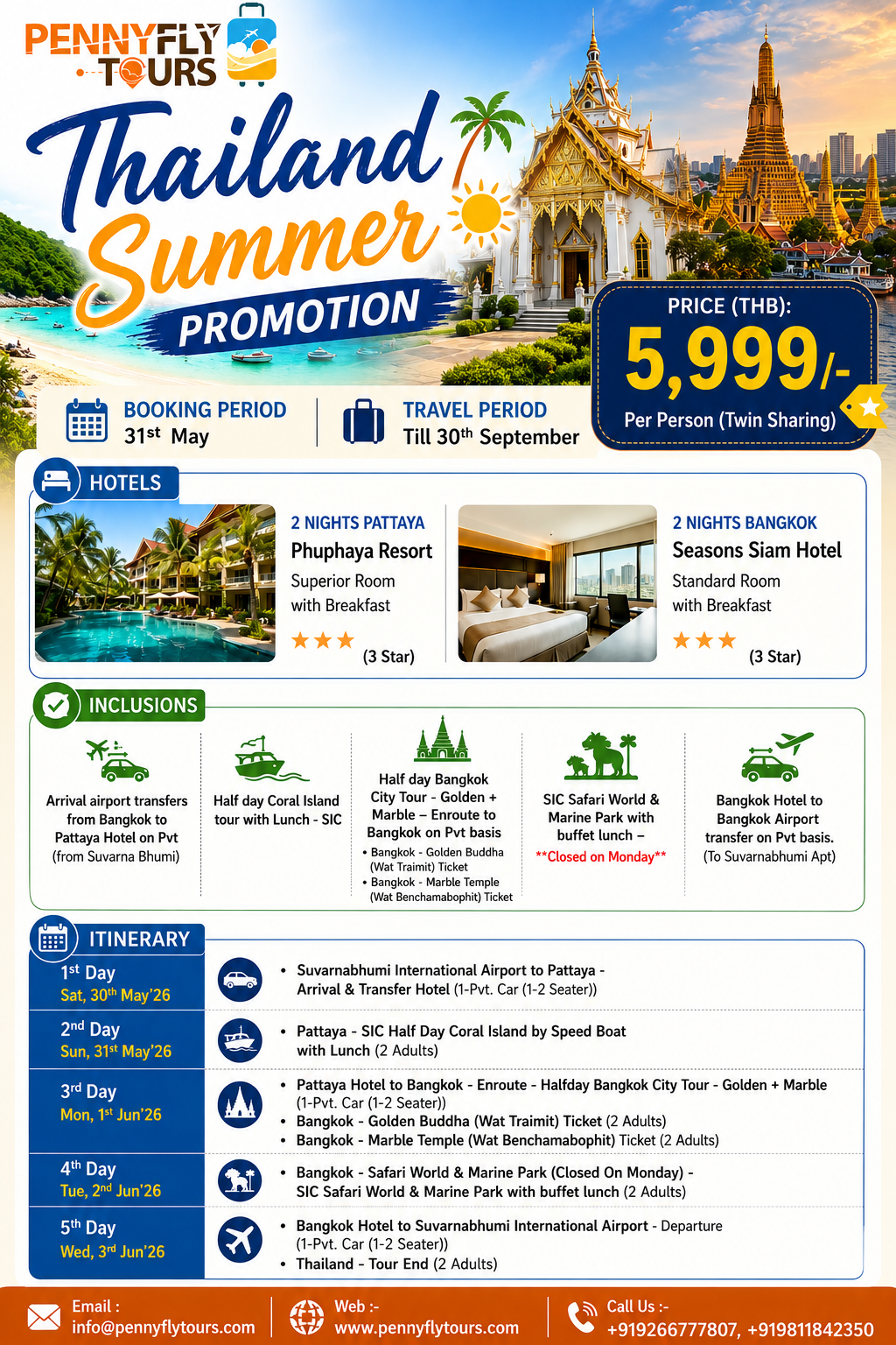Pattaya Bangkok 4 Nights 